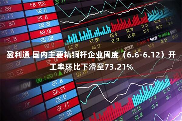盈利通 国内主要精铜杆企业周度（6.6-6.12）开工率环比下滑至73.21%